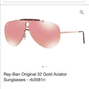 Ray Ban limited edition rimless rose gold aviators